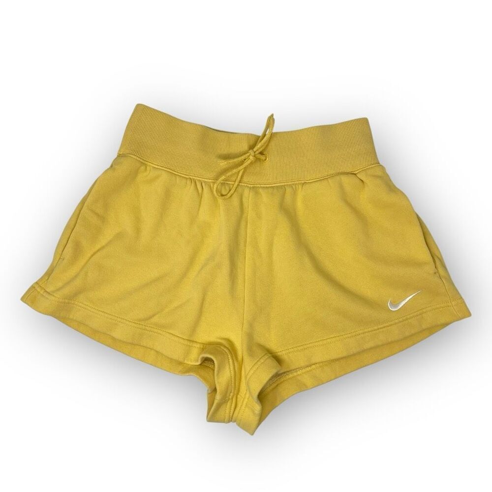 Nike Phoenix Fleece High Rise Shorts FD1409-795 Yellow Gold Women’s Size Medium